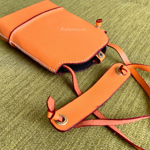 Túi xách nữ đeo chéo handmade nhỏ gọn da bò Kalanos KTNU3330-Cam Leather wallet bag- Kalanos