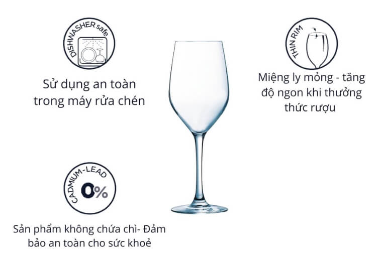 Ly Rượu Vang Thuỷ Tinh Luminarc Val Surloire 250ml - Ảnh 5