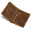 Ví đứng da bò handmade nhỏ gọn, cao cấp màu nâu Kalanos KBN630-Nau Handmade leather wallet - Kalanos