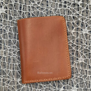 Ví đứng da bò handmade cao cấp màu nâu Kalanos KBN910-Nau Handmade leather wallet - Kalanos